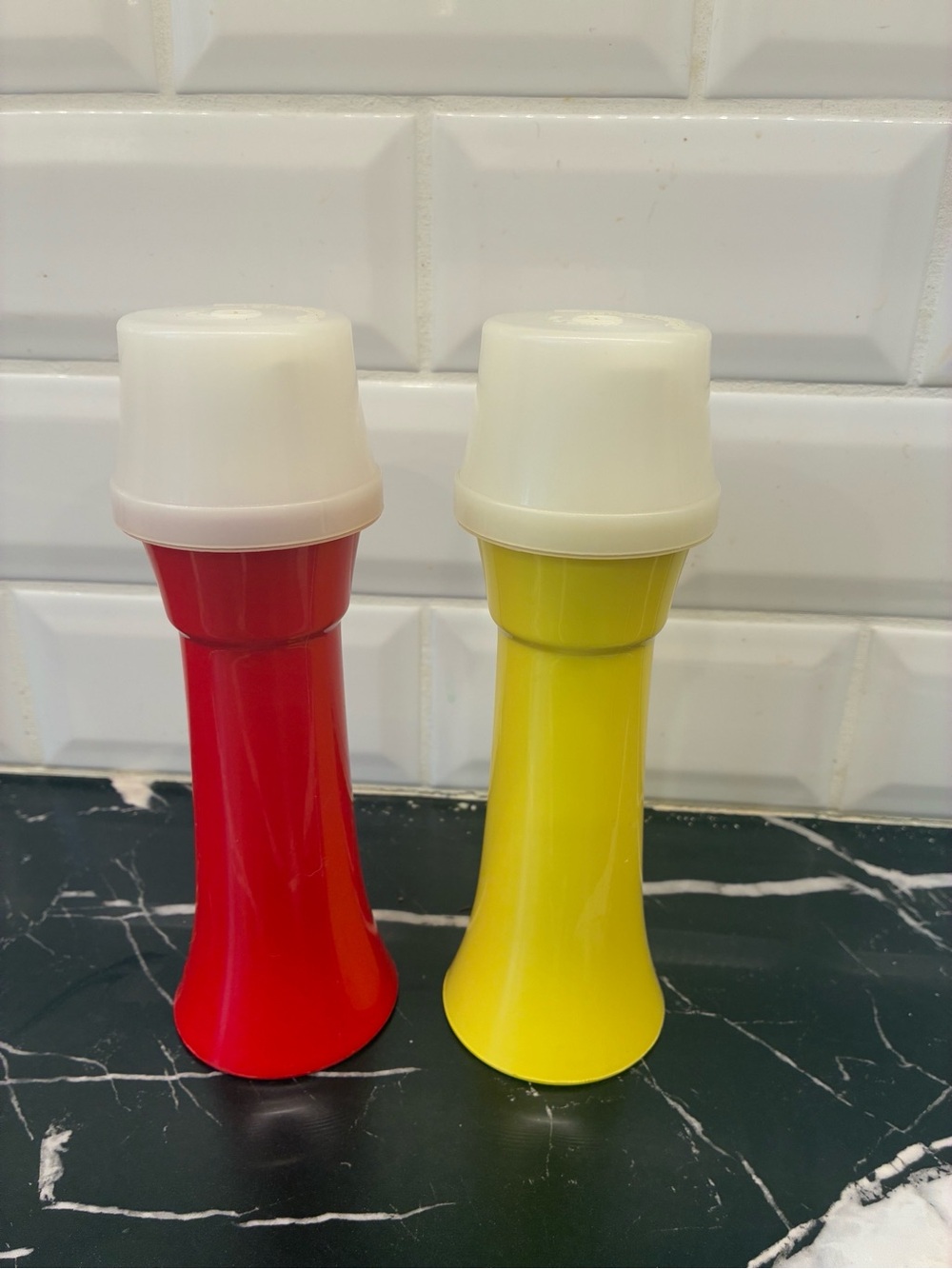 Vintage Tupperware Ketchup & Mustard Pump Dispensers – Set of 2